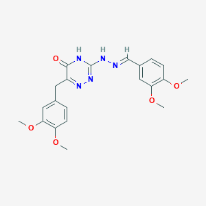 6-(3,4-dimethoxybenzyl)-3-[(2E)-2-(3,4-dimethoxybenzylidene)hydrazinyl]-1,2,4-triazin-5(2H)-one