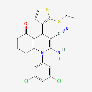 2-Amino-1-(3,5-dichlorophenyl)-4-[2-(ethylsulfanyl)-3-thienyl]-5-oxo-1,4,5,6,7,8-hexahydro-3-quinolinecarbonitrile