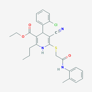 Ethyl 4-(2-chlorophenyl)-5-cyano-6-({2-[(2-methylphenyl)amino]-2-oxoethyl}sulfanyl)-2-propyl-1,4-dihydropyridine-3-carboxylate