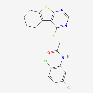 molecular formula C18H15Cl2N3OS2 B11639849 N-(2,5-dichlorophenyl)-2-(5,6,7,8-tetrahydro[1]benzothieno[2,3-d]pyrimidin-4-ylsulfanyl)acetamide 