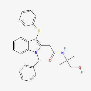 2-[1-benzyl-3-(phenylsulfanyl)-1H-indol-2-yl]-N-(1-hydroxy-2-methylpropan-2-yl)acetamide