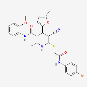 6-({2-[(4-bromophenyl)amino]-2-oxoethyl}sulfanyl)-5-cyano-N-(2-methoxyphenyl)-2-methyl-4-(5-methylfuran-2-yl)-1,4-dihydropyridine-3-carboxamide