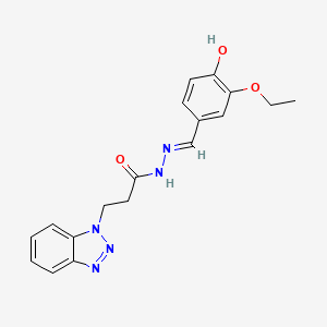 3-(1H-Benzo[d][1,2,3]triazol-1-yl)-N'-(3-ethoxy-4-hydroxybenzylidene)propanehydrazide