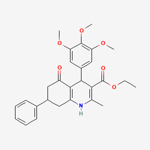 Ethyl 2-methyl-5-oxo-7-phenyl-4-(3,4,5-trimethoxyphenyl)-1,4,5,6,7,8-hexahydroquinoline-3-carboxylate