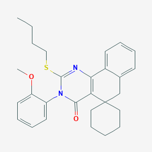 2-(butylsulfanyl)-3-(2-methoxyphenyl)-3H-spiro[benzo[h]quinazoline-5,1'-cyclohexan]-4(6H)-one