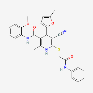 5-cyano-N-(2-methoxyphenyl)-2-methyl-4-(5-methylfuran-2-yl)-6-{[2-oxo-2-(phenylamino)ethyl]sulfanyl}-1,4-dihydropyridine-3-carboxamide