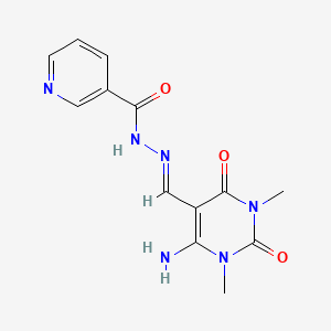 N'-[(E)-(6-amino-1,3-dimethyl-2,4-dioxo-1,2,3,4-tetrahydropyrimidin-5-yl)methylidene]pyridine-3-carbohydrazide