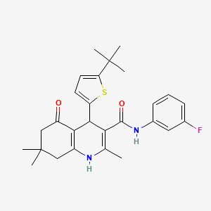 4-(5-(tert-Butyl)thiophen-2-yl)-N-(3-fluorophenyl)-2,7,7-trimethyl-5-oxo-1,4,5,6,7,8-hexahydroquinoline-3-carboxamide