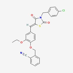 2-[(4-{(Z)-[3-(4-chlorobenzyl)-2,4-dioxo-1,3-thiazolidin-5-ylidene]methyl}-2-ethoxyphenoxy)methyl]benzonitrile