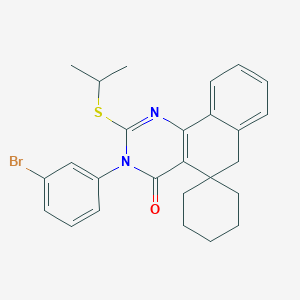 3-(3-bromophenyl)-2-(propan-2-ylsulfanyl)-3H-spiro[benzo[h]quinazoline-5,1'-cyclohexan]-4(6H)-one