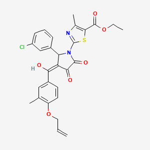 ethyl 2-[2-(3-chlorophenyl)-4-hydroxy-3-{[3-methyl-4-(prop-2-en-1-yloxy)phenyl]carbonyl}-5-oxo-2,5-dihydro-1H-pyrrol-1-yl]-4-methyl-1,3-thiazole-5-carboxylate