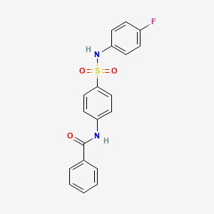 molecular formula C19H15FN2O3S B11640001 N-{4-[(4-fluorophenyl)sulfamoyl]phenyl}benzamide 