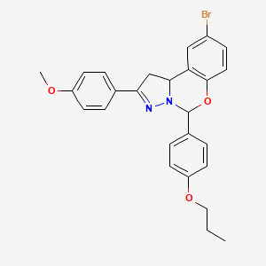 9-Bromo-2-(4-methoxyphenyl)-5-(4-propoxyphenyl)-1,10b-dihydropyrazolo[1,5-c][1,3]benzoxazine