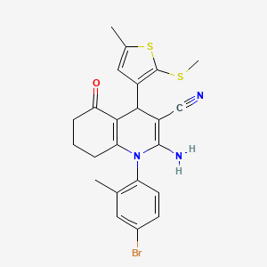 2-Amino-1-(4-bromo-2-methylphenyl)-4-[5-methyl-2-(methylsulfanyl)-3-thienyl]-5-oxo-1,4,5,6,7,8-hexahydro-3-quinolinecarbonitrile