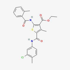 Ethyl 5-[(3-chloro-4-methylphenyl)carbamoyl]-4-methyl-2-{[(2-methylphenyl)carbonyl]amino}thiophene-3-carboxylate