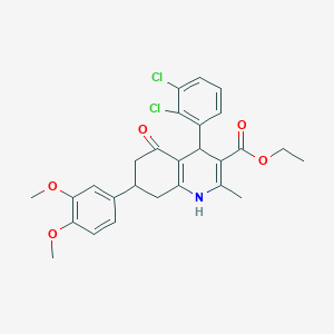 Ethyl 4-(2,3-dichlorophenyl)-7-(3,4-dimethoxyphenyl)-2-methyl-5-oxo-1,4,5,6,7,8-hexahydroquinoline-3-carboxylate