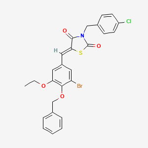 (5Z)-5-[4-(benzyloxy)-3-bromo-5-ethoxybenzylidene]-3-(4-chlorobenzyl)-1,3-thiazolidine-2,4-dione