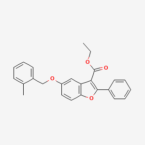 Ethyl 5-[(2-methylphenyl)methoxy]-2-phenyl-1-benzofuran-3-carboxylate