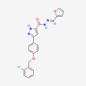 5-(4-((2-Chlorobenzyl)oxy)phenyl)-N'-(furan-2-ylmethylene)-1H-pyrazole-3-carbohydrazide