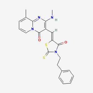 9-methyl-2-(methylamino)-3-{(Z)-[4-oxo-3-(2-phenylethyl)-2-thioxo-1,3-thiazolidin-5-ylidene]methyl}-4H-pyrido[1,2-a]pyrimidin-4-one