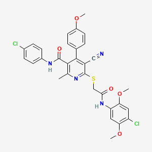 6-({2-[(4-chloro-2,5-dimethoxyphenyl)amino]-2-oxoethyl}sulfanyl)-N-(4-chlorophenyl)-5-cyano-4-(4-methoxyphenyl)-2-methylpyridine-3-carboxamide