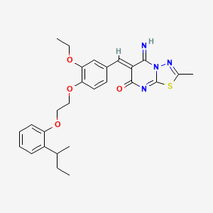 (6Z)-6-(4-{2-[2-(butan-2-yl)phenoxy]ethoxy}-3-ethoxybenzylidene)-5-imino-2-methyl-5,6-dihydro-7H-[1,3,4]thiadiazolo[3,2-a]pyrimidin-7-one