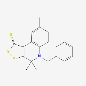 molecular formula C20H19NS3 B11640231 5-benzyl-4,4,8-trimethyl-4,5-dihydro-1H-[1,2]dithiolo[3,4-c]quinoline-1-thione 