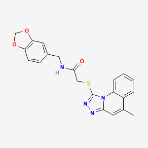 N-(1,3-Benzodioxol-5-ylmethyl)-2-[(5-methyl[1,2,4]triazolo[4,3-A]quinolin-1-YL)sulfanyl]acetamide