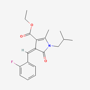 ethyl (4Z)-4-(2-fluorobenzylidene)-2-methyl-1-(2-methylpropyl)-5-oxo-4,5-dihydro-1H-pyrrole-3-carboxylate