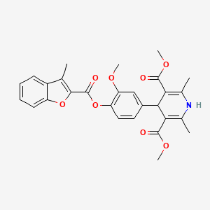 Dimethyl 4-(3-methoxy-4-{[(3-methyl-1-benzofuran-2-yl)carbonyl]oxy}phenyl)-2,6-dimethyl-1,4-dihydropyridine-3,5-dicarboxylate