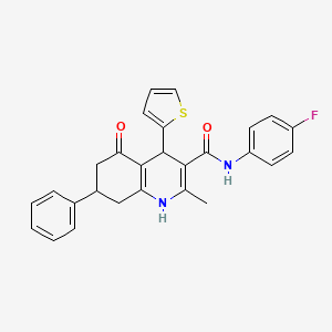 N-(4-fluorophenyl)-2-methyl-5-oxo-7-phenyl-4-(2-thienyl)-1,4,5,6,7,8-hexahydro-3-quinolinecarboxamide