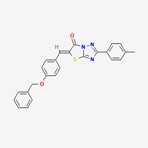 molecular formula C25H19N3O2S B11640349 (5Z)-5-[4-(benzyloxy)benzylidene]-2-(4-methylphenyl)[1,3]thiazolo[3,2-b][1,2,4]triazol-6(5H)-one 