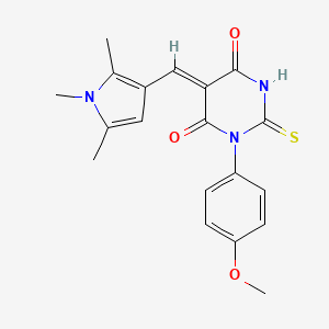 (5Z)-1-(4-methoxyphenyl)-2-sulfanyl-5-[(1,2,5-trimethyl-1H-pyrrol-3-yl)methylidene]pyrimidine-4,6(1H,5H)-dione