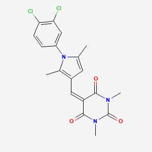 5-{[1-(3,4-dichlorophenyl)-2,5-dimethyl-1H-pyrrol-3-yl]methylidene}-1,3-dimethylpyrimidine-2,4,6(1H,3H,5H)-trione