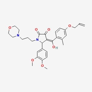 molecular formula C30H36N2O7 B11640385 5-(3,4-dimethoxyphenyl)-3-hydroxy-4-{[2-methyl-4-(prop-2-en-1-yloxy)phenyl]carbonyl}-1-[3-(morpholin-4-yl)propyl]-1,5-dihydro-2H-pyrrol-2-one 