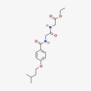 molecular formula C18H26N2O5 B11640393 Ethyl 2-(2-{[4-(3-methylbutoxy)phenyl]formamido}acetamido)acetate 