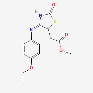 molecular formula C14H16N2O4S B11640401 methyl {(4Z)-4-[(4-ethoxyphenyl)imino]-2-oxo-1,3-thiazolidin-5-yl}acetate CAS No. 315236-94-3