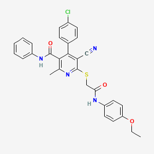 4-(4-chlorophenyl)-5-cyano-6-({2-[(4-ethoxyphenyl)amino]-2-oxoethyl}sulfanyl)-2-methyl-N-phenylpyridine-3-carboxamide