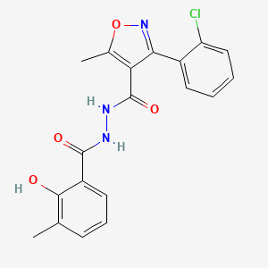 3-(2-chlorophenyl)-N'-[(2-hydroxy-3-methylphenyl)carbonyl]-5-methyl-1,2-oxazole-4-carbohydrazide