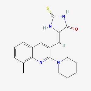 (4Z)-4-{[8-methyl-2-(piperidin-1-yl)quinolin-3-yl]methylidene}-2-sulfanyl-4H-imidazol-5-ol