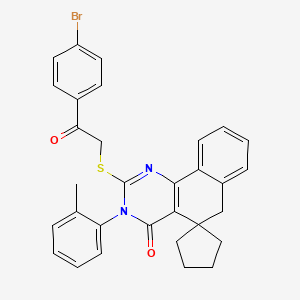 2-{[2-(4-bromophenyl)-2-oxoethyl]sulfanyl}-3-(2-methylphenyl)-3H-spiro[benzo[h]quinazoline-5,1'-cyclopentan]-4(6H)-one