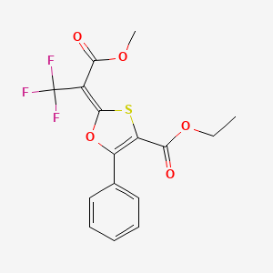 ethyl (2E)-5-phenyl-2-(1,1,1-trifluoro-3-methoxy-3-oxopropan-2-ylidene)-1,3-oxathiole-4-carboxylate