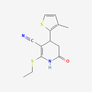 2-(Ethylsulfanyl)-4-(3-methylthiophen-2-yl)-6-oxo-1,4,5,6-tetrahydropyridine-3-carbonitrile