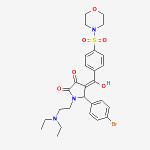 molecular formula C27H32BrN3O6S B11640517 5-(4-bromophenyl)-1-[2-(diethylamino)ethyl]-3-hydroxy-4-{[4-(morpholin-4-ylsulfonyl)phenyl]carbonyl}-1,5-dihydro-2H-pyrrol-2-one 