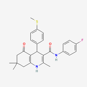 N-(4-fluorophenyl)-2,7,7-trimethyl-4-[4-(methylsulfanyl)phenyl]-5-oxo-1,4,5,6,7,8-hexahydro-3-quinolinecarboxamide