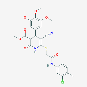 Methyl 6-({2-[(3-chloro-4-methylphenyl)amino]-2-oxoethyl}sulfanyl)-5-cyano-2-oxo-4-(3,4,5-trimethoxyphenyl)-1,2,3,4-tetrahydropyridine-3-carboxylate