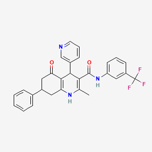 2-Methyl-5-oxo-7-phenyl-4-(3-pyridinyl)-N-[3-(trifluoromethyl)phenyl]-1,4,5,6,7,8-hexahydro-3-quinolinecarboxamide