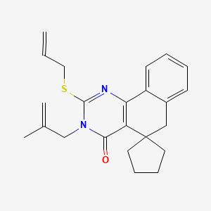 molecular formula C23H26N2OS B11640576 3-(2-methylprop-2-en-1-yl)-2-(prop-2-en-1-ylsulfanyl)-3H-spiro[benzo[h]quinazoline-5,1'-cyclopentan]-4(6H)-one 