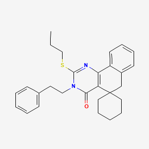 3-(2-Phenylethyl)-2-(propylsulfanyl)-4,6-dihydro-3H-spiro[benzo[H]quinazoline-5,1'-cyclohexan]-4-one