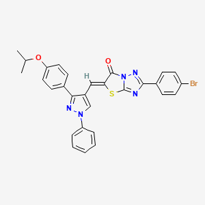 (5Z)-2-(4-bromophenyl)-5-({1-phenyl-3-[4-(propan-2-yloxy)phenyl]-1H-pyrazol-4-yl}methylidene)[1,3]thiazolo[3,2-b][1,2,4]triazol-6(5H)-one